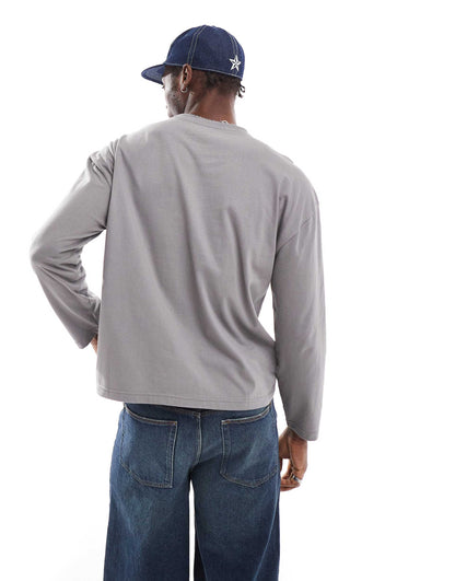 Seam Detail Loose Fit Long Sleeve T-Shirt