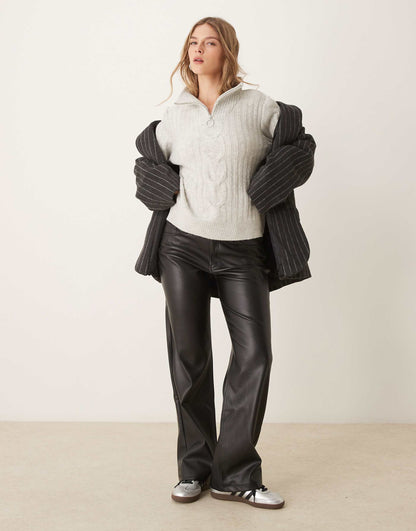 Half Zip Cable Pullover Jumper