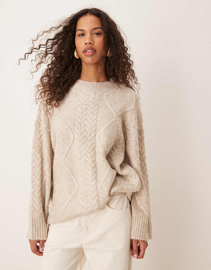 Oversized Cable Knit Jumper
