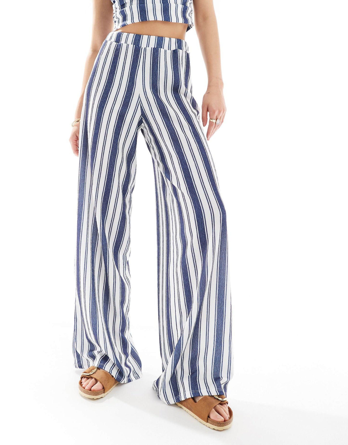 Co-Ord Textured Wide Leg Trousers