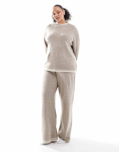 Curve Knitted Mock Neck Jumper Co-Ord With Stitch Hem Detail