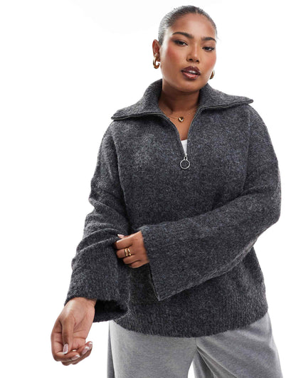 Curve Zip Neck Jumper