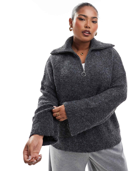 Curve Zip Neck Jumper