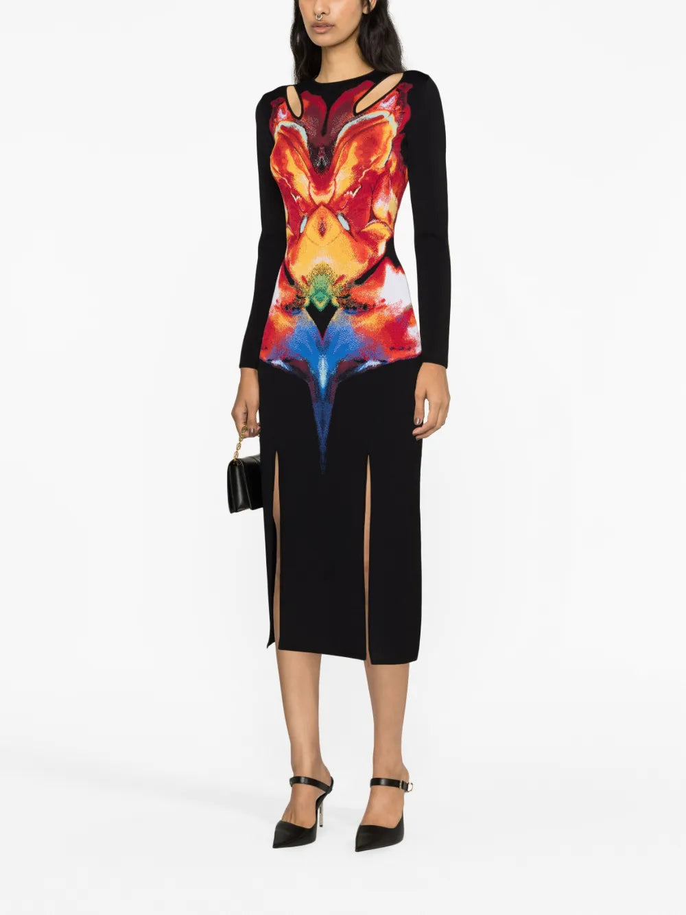 Solarised Orchid Jacquard Midi Dress
