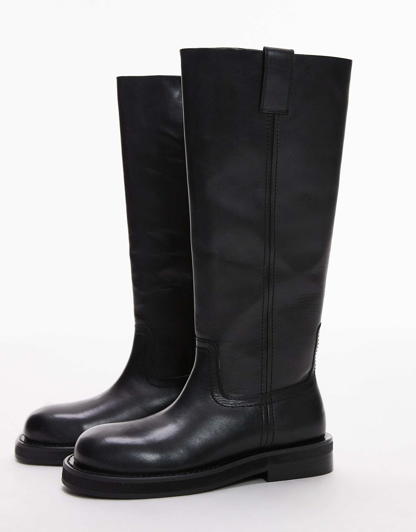 Rosie Leather Knee High Chunky Boots