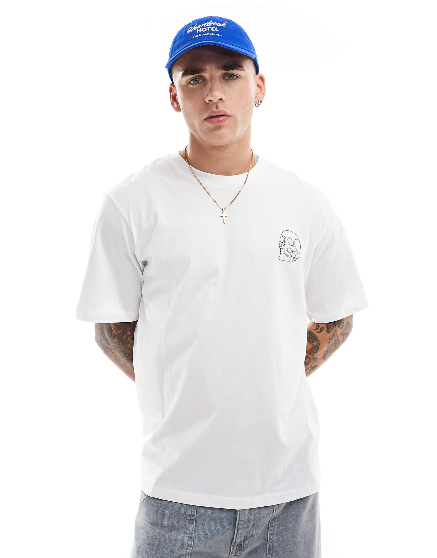Oversized T-Shirt With Skull Back Print