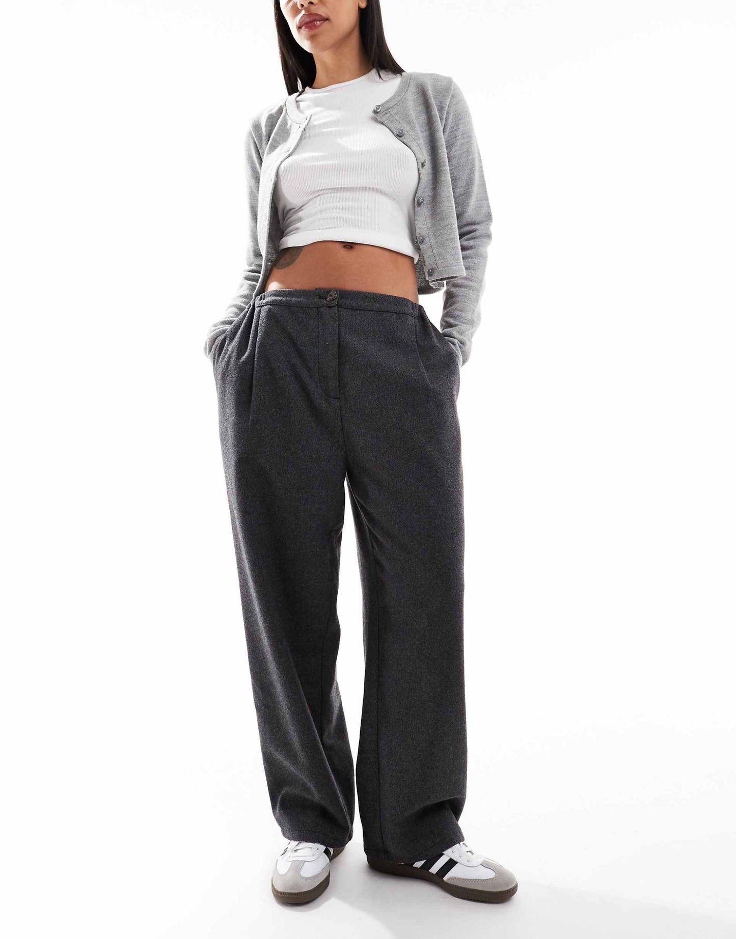 Tailored Wool Look Trousers