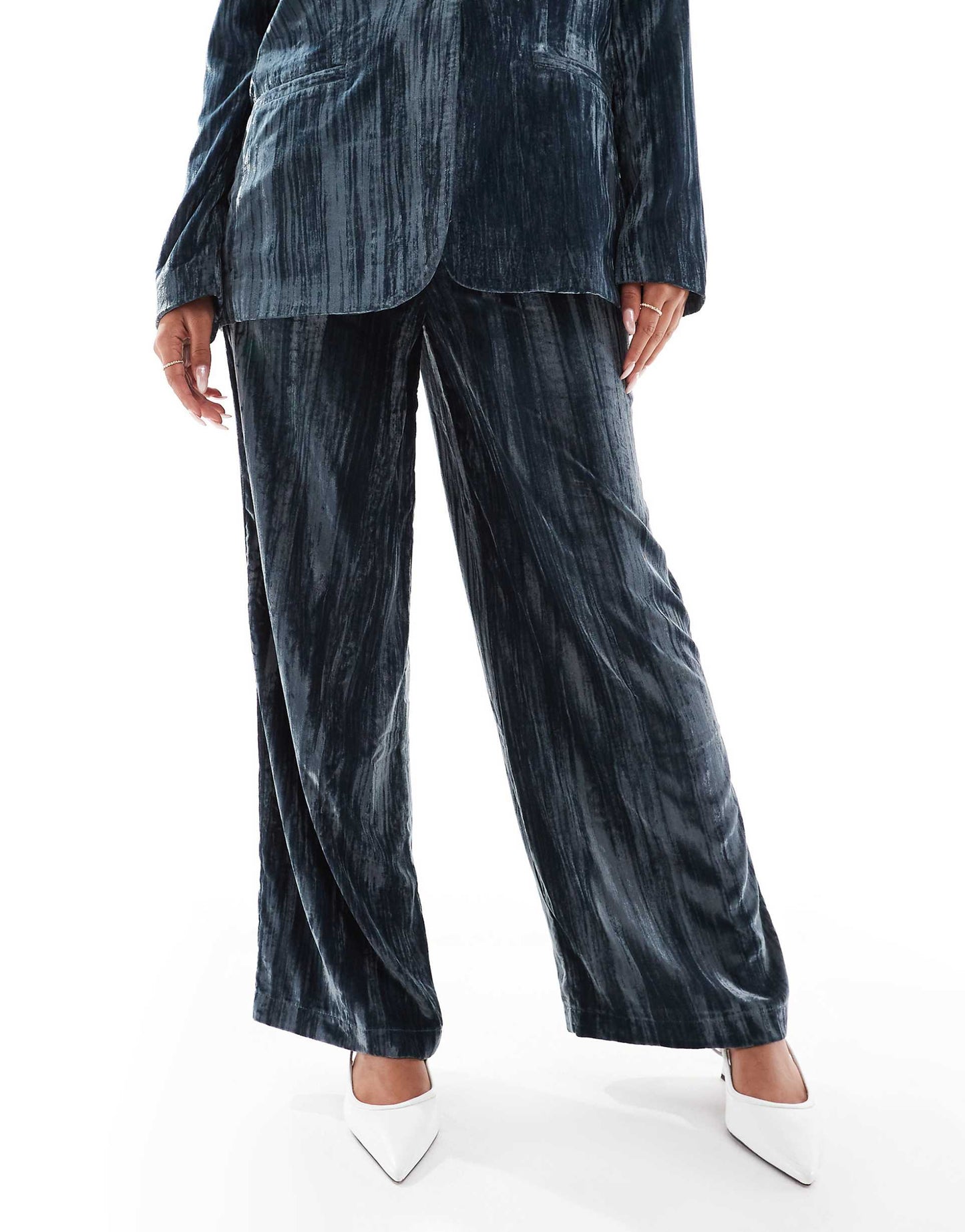 Tailored Crinkle Velvet Trouser Co-Ord