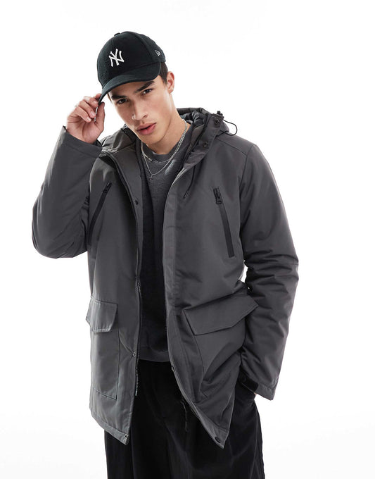 Parka Jacket With Hood And Concealed Zip