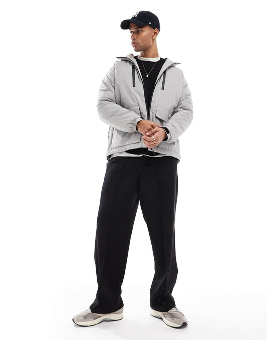Raglan Hooded Jacket With Zip Detail