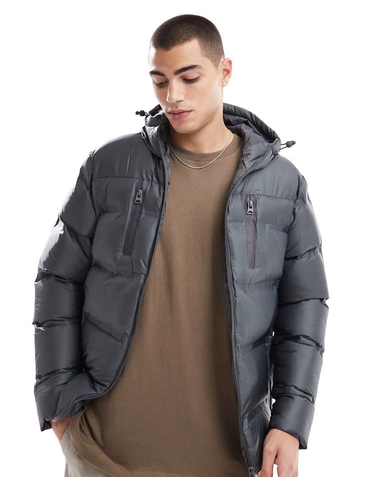 Padded Puffer Jacket With Hood