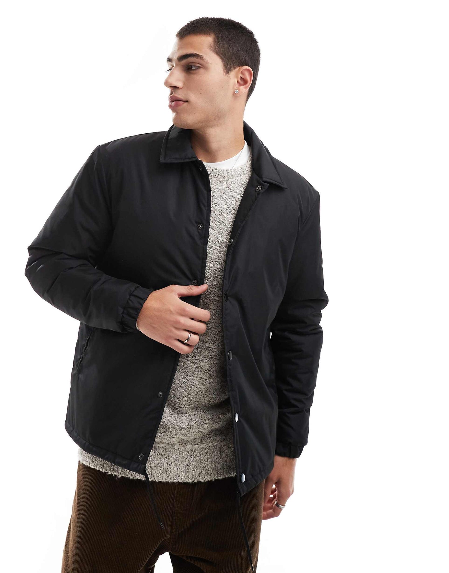 Padded Jacket With Popper Studs
