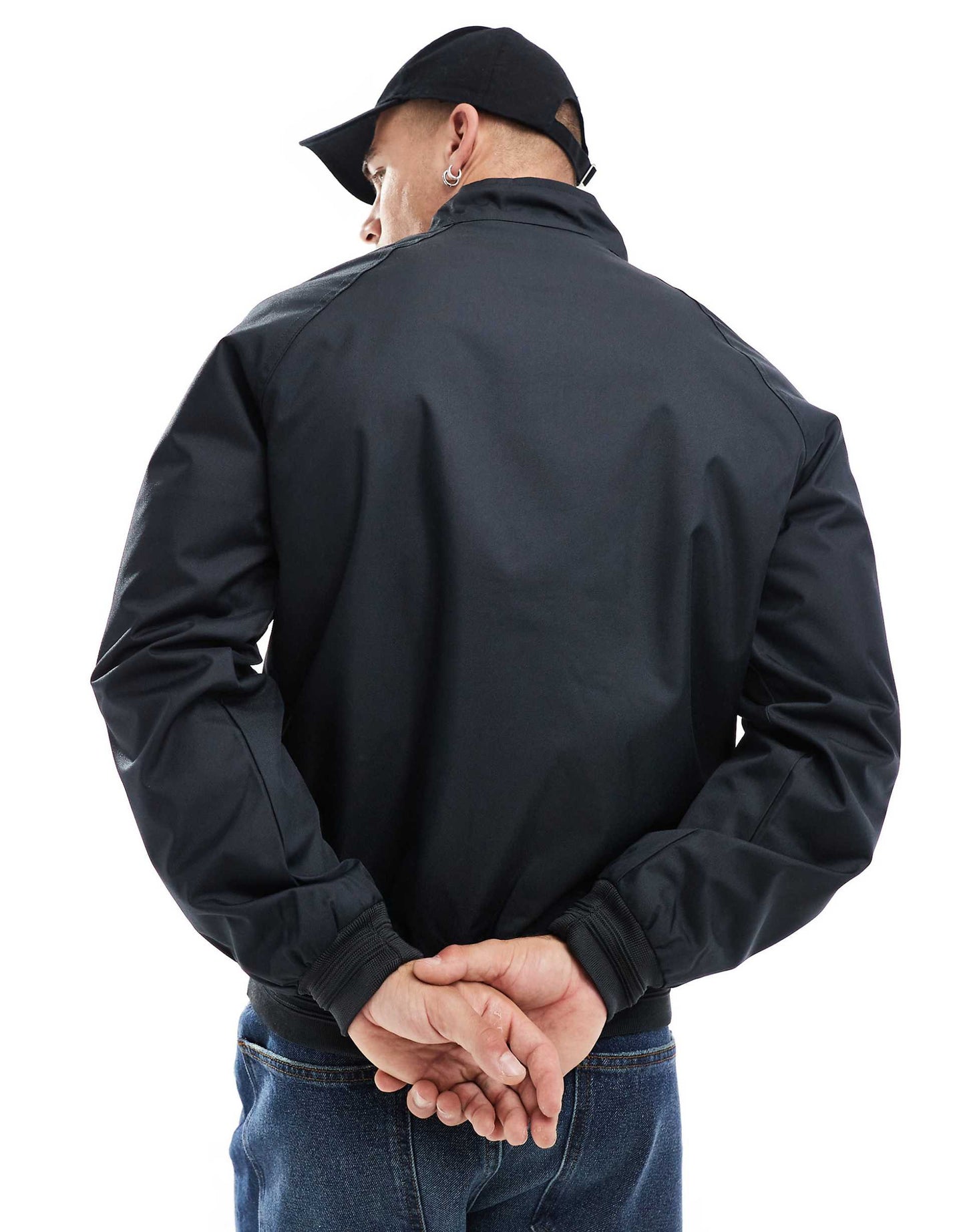 Harrington Jacket With Ribbed Cuff And Hem