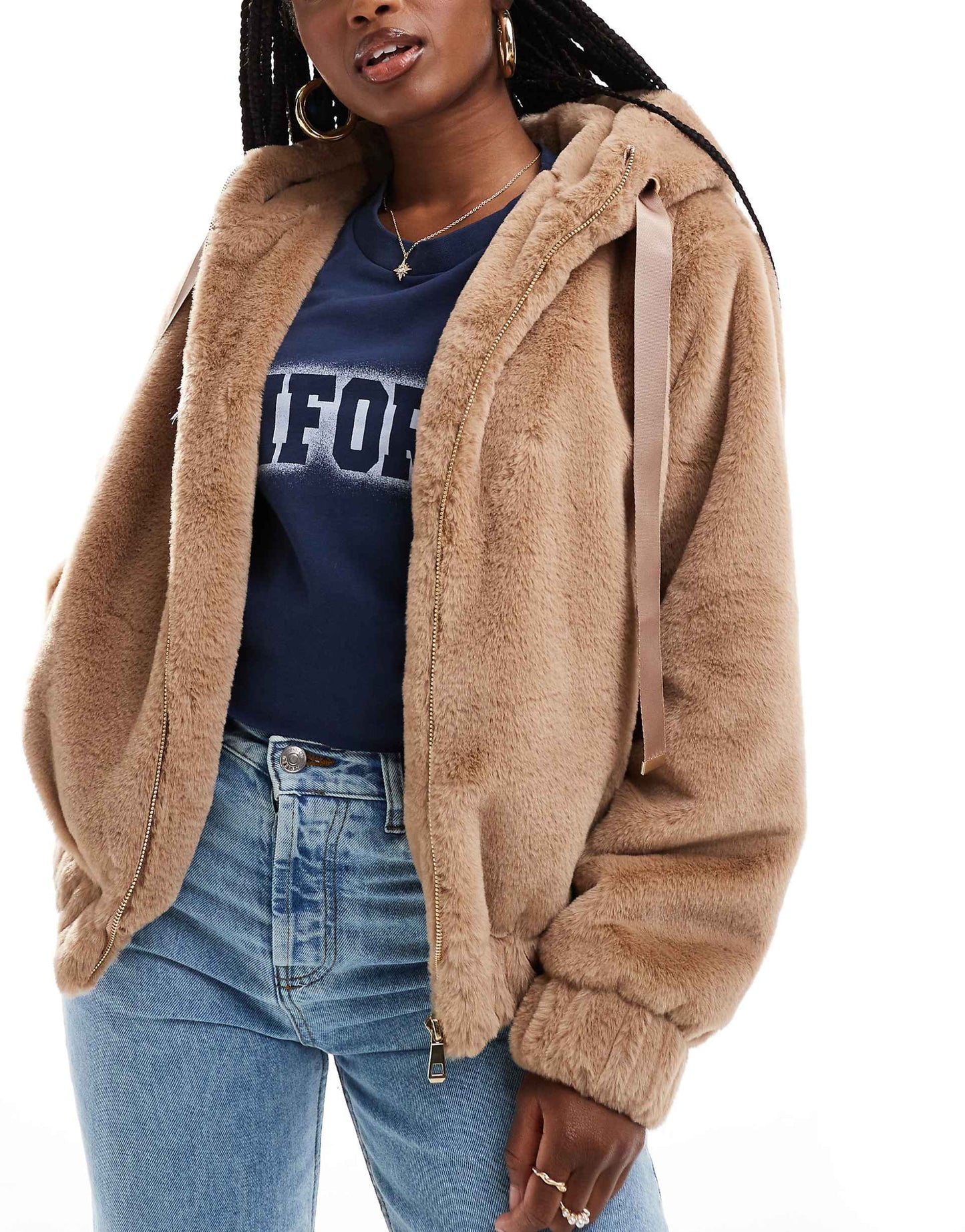 Faux Fur Hooded Jacket