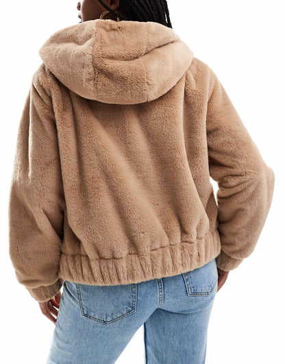 Faux Fur Hooded Jacket