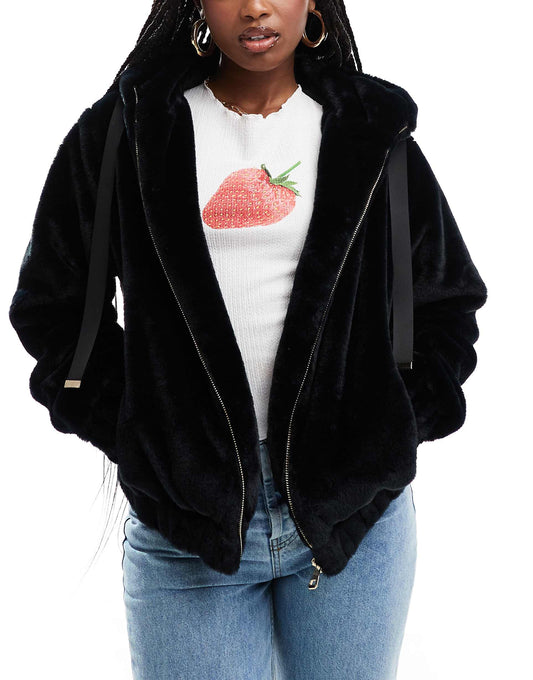 Faux Fur Hooded Jacket