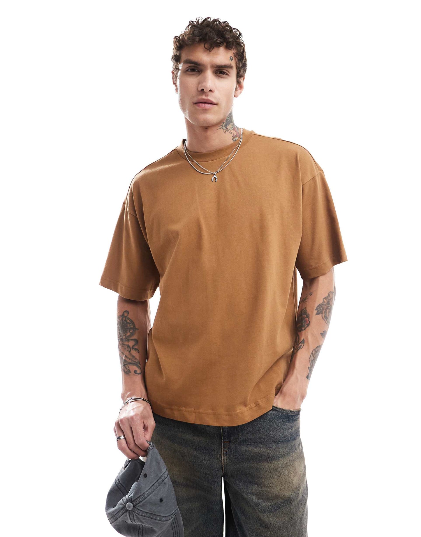 Box Fit Scooped Hem T-Shirt