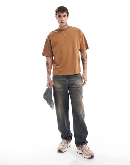Box Fit Scooped Hem T-Shirt