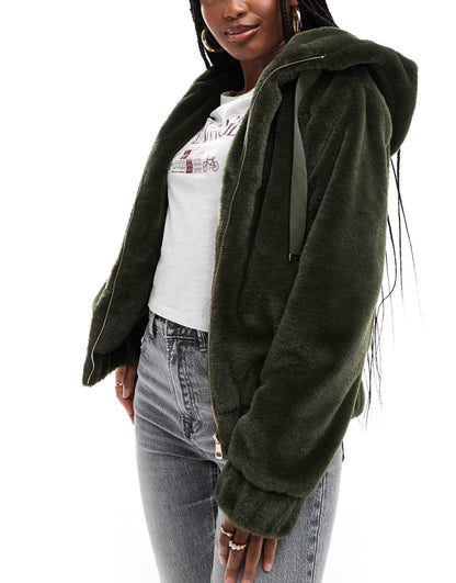 Faux Fur Hooded Jacket