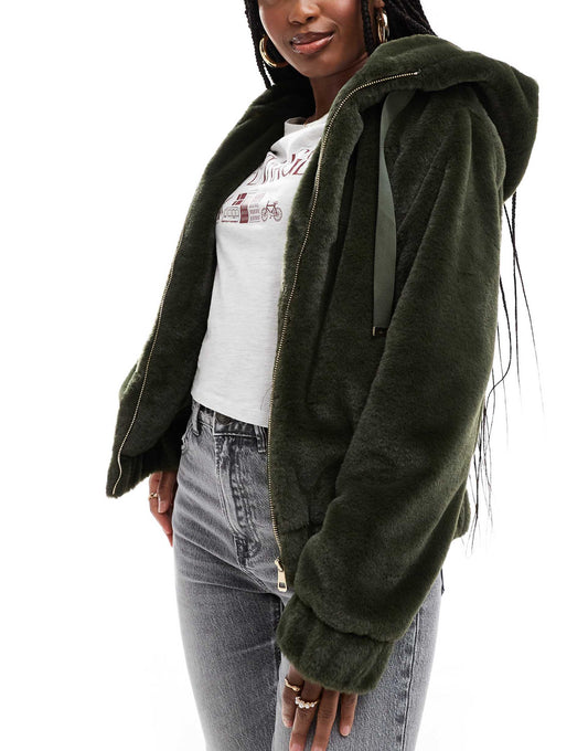 Faux Fur Hooded Jacket