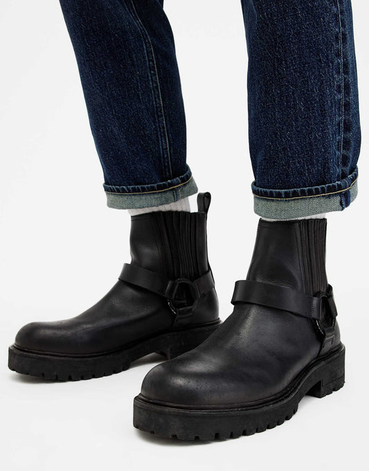 Hank Leather Biker Boots
