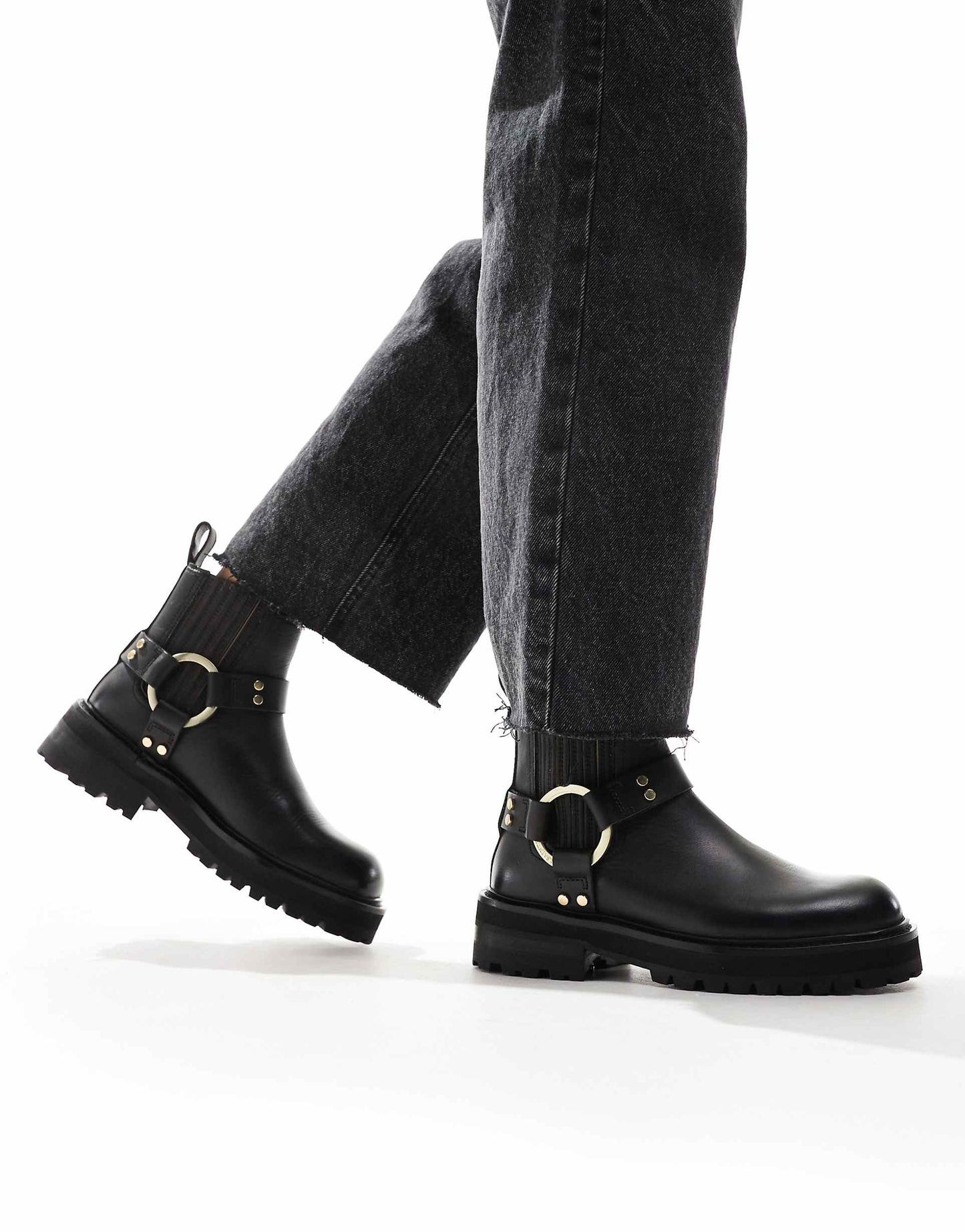 Maddie Leather Harness Biker Boots