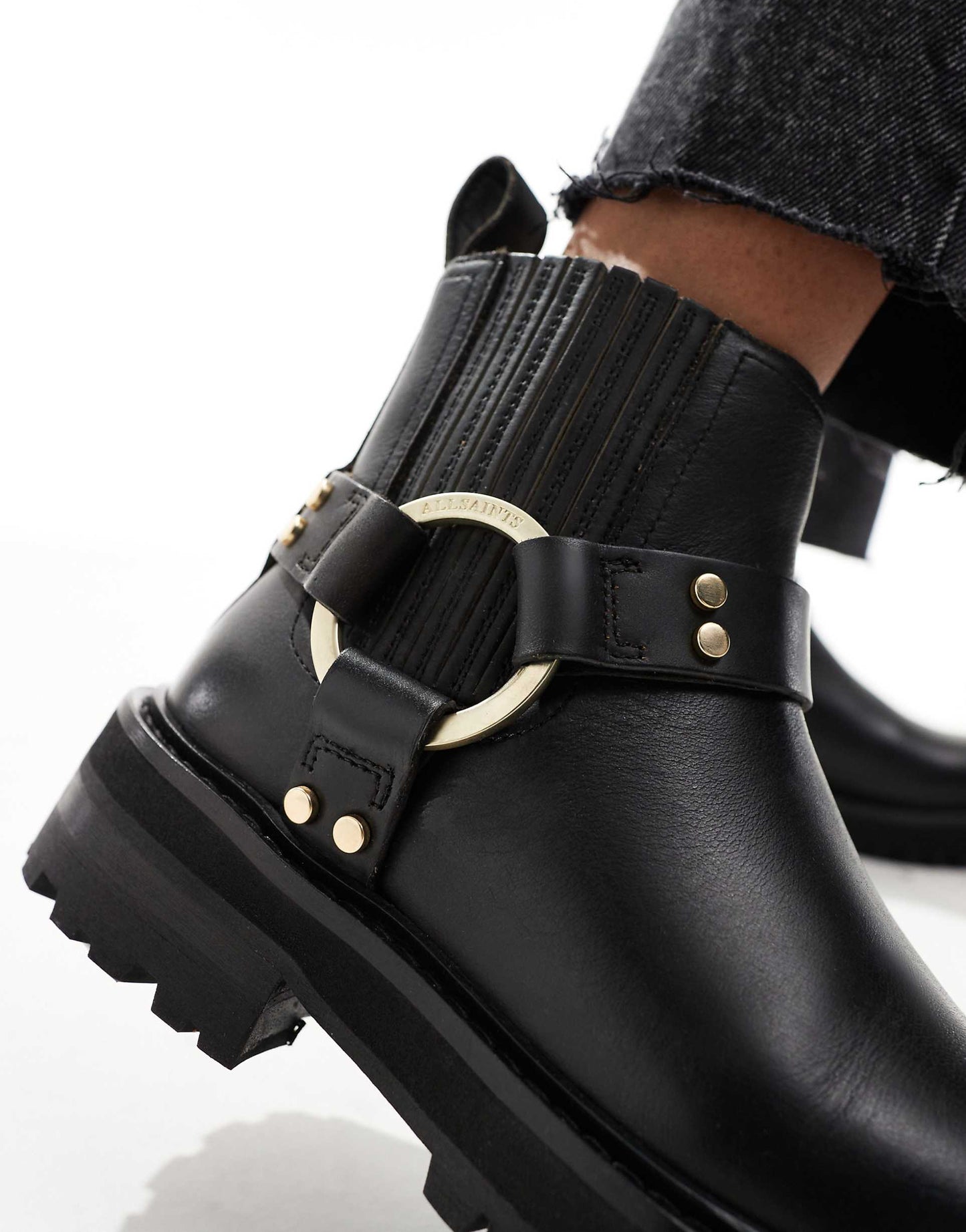 Maddie Leather Harness Biker Boots