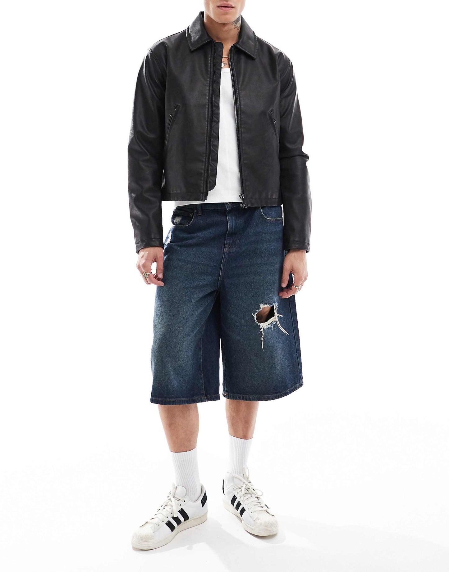 Denzel Faux Leather Shrunken Jacket