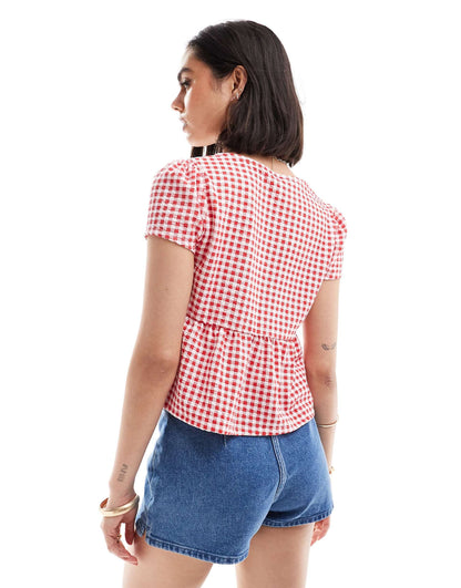 Milkmaid Tie Front Top