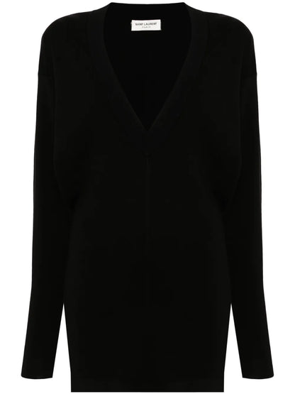 V-Neck Wool Dress