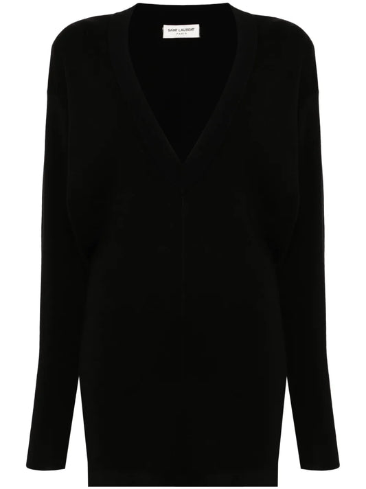 V-Neck Wool Dress