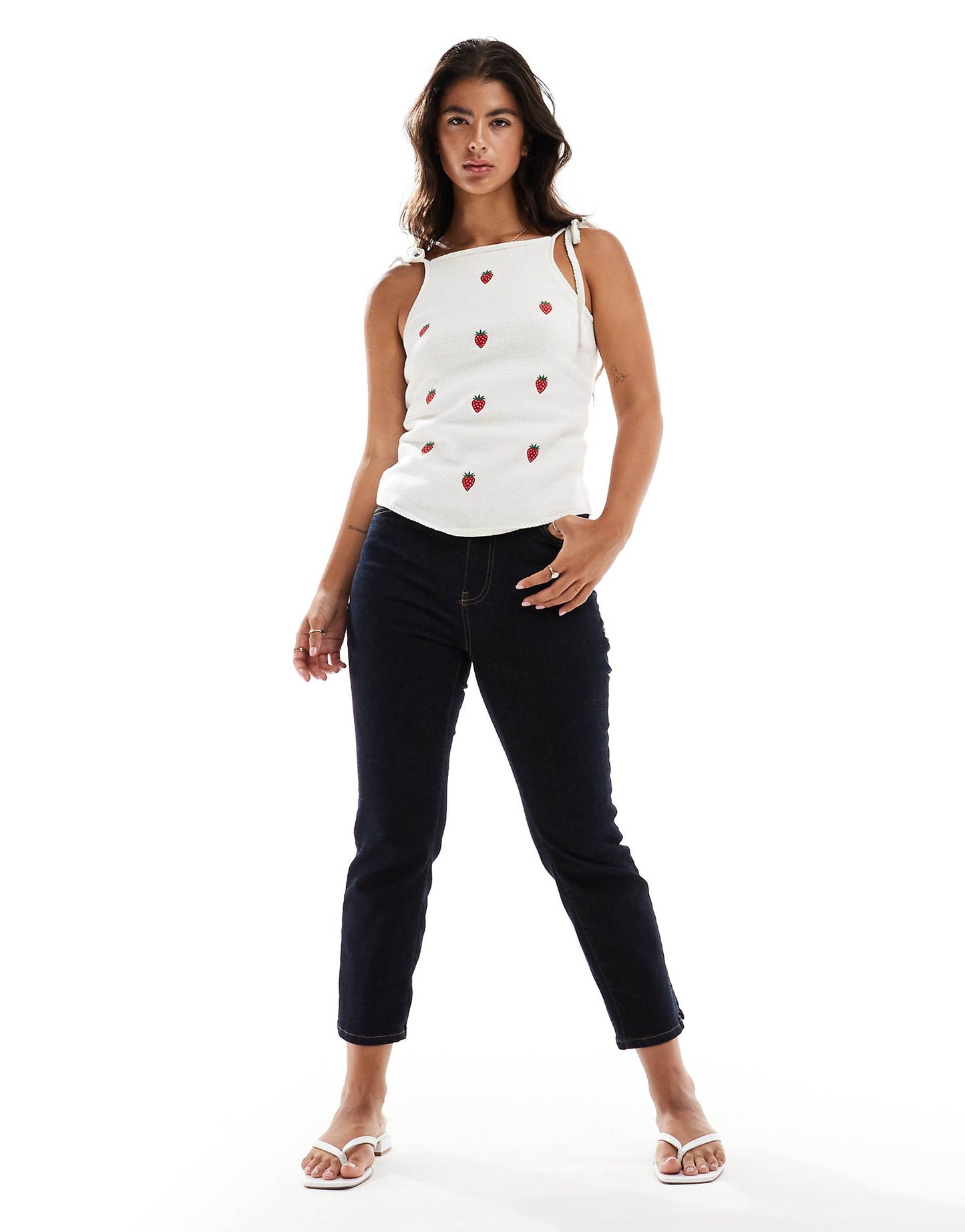 Fruit Embriodered Hanky Halter Top