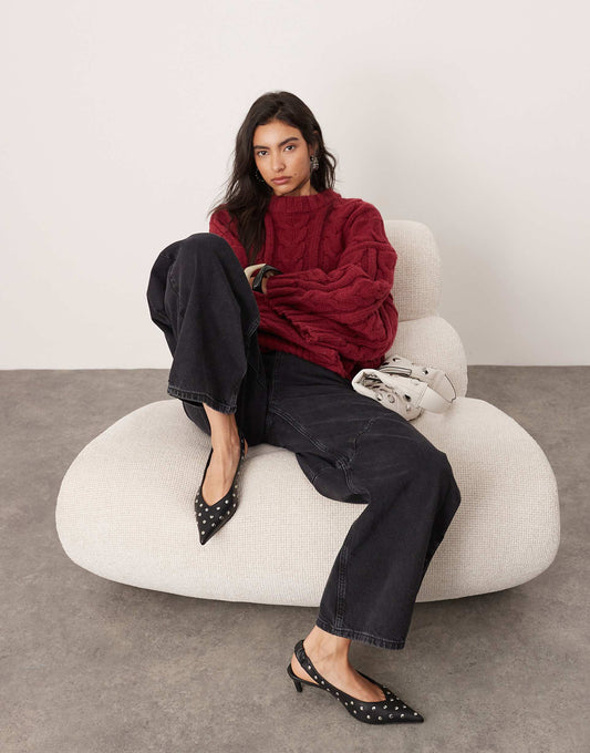 Chunky Cable Knitted Oversized Jumper