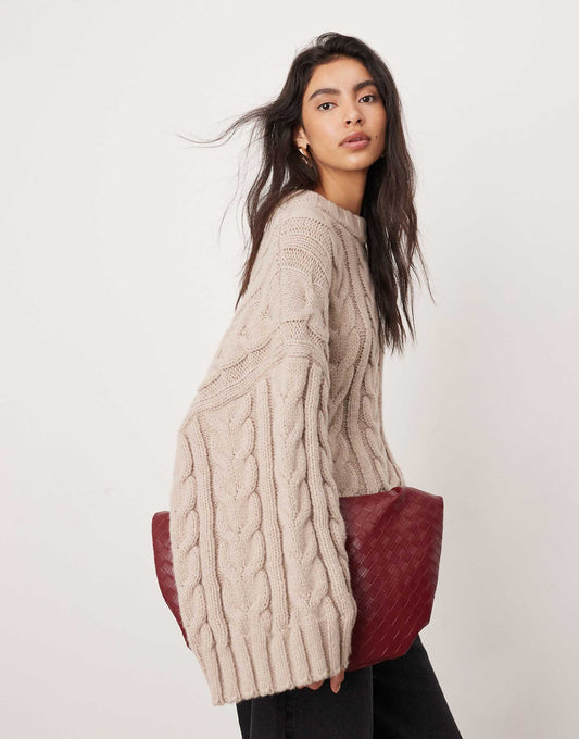 Chunky Cable Knitted Oversized Jumper