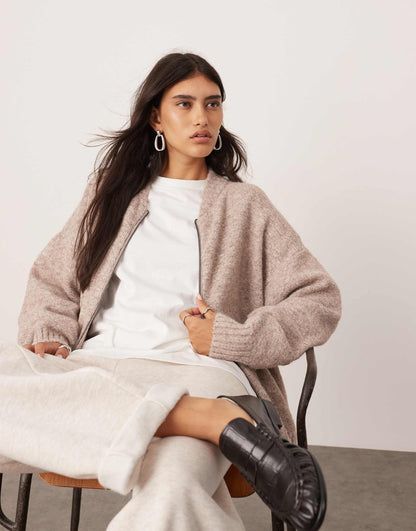 Compact Knit Zip Through Jumper