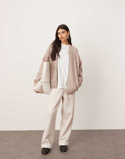 Compact Knit Zip Through Jumper