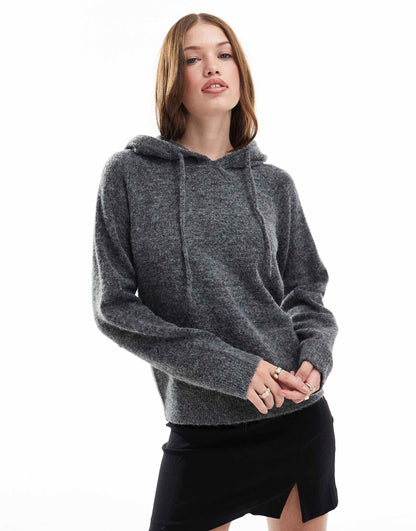 Knitted Fluffy Hoody Jumper