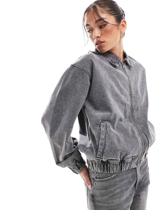 Oversized Collared Bomber Jacket