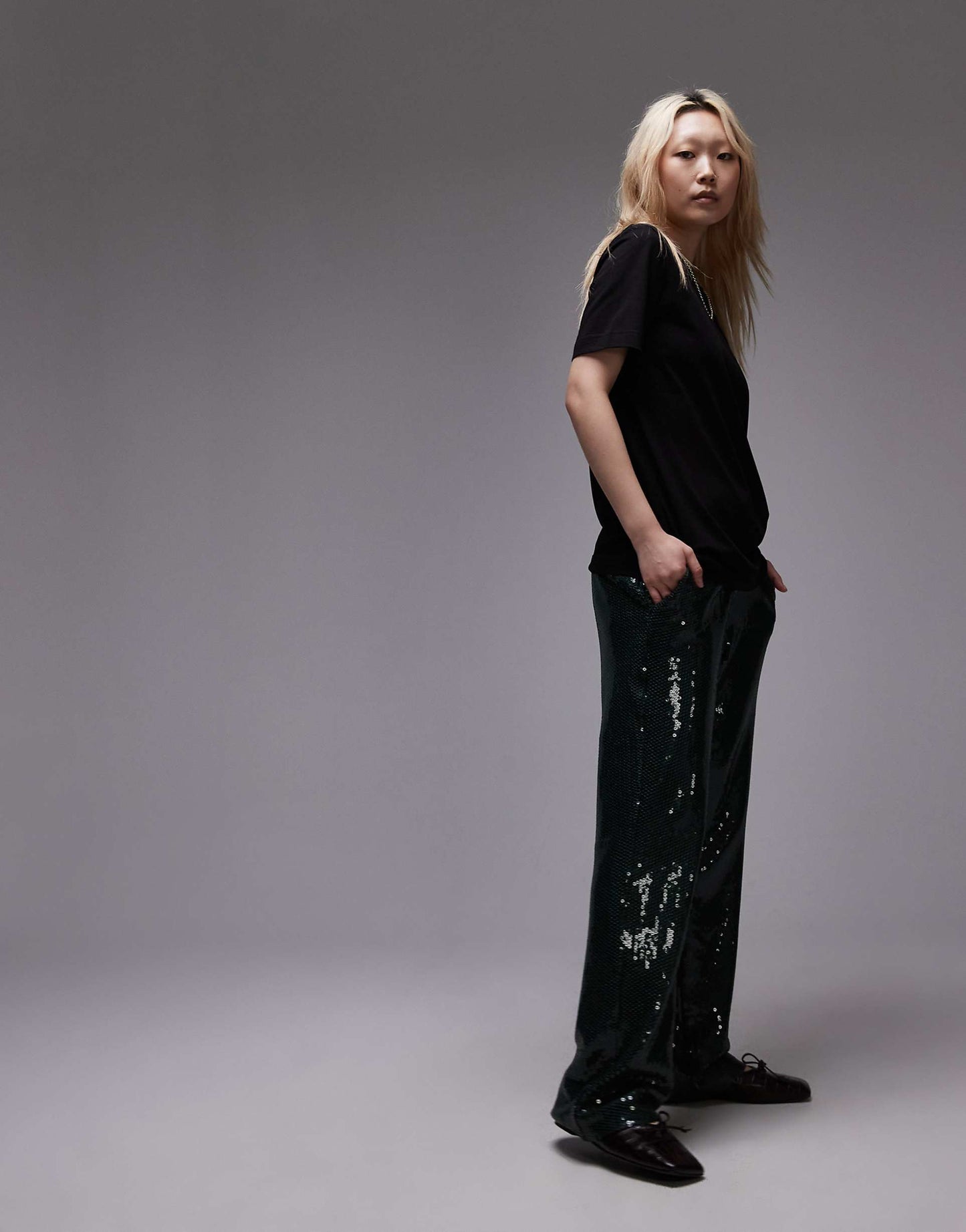 Petite Sequin Tailored Trouser