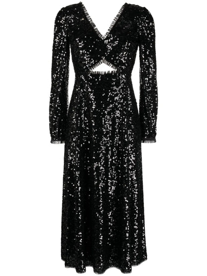 Elara Sequin-Embellished Midi Dress