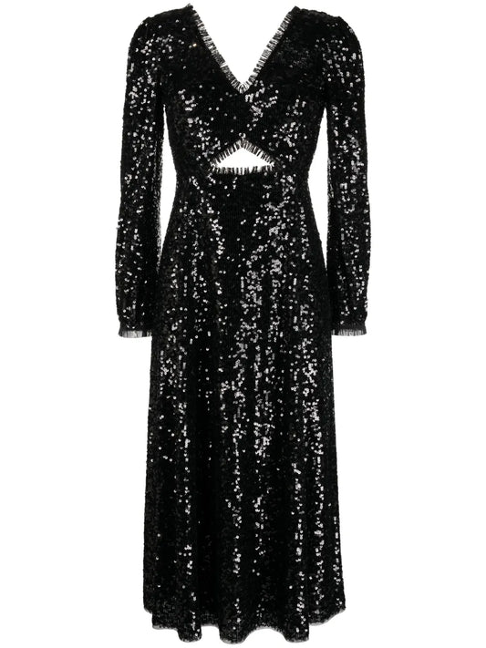 Elara Sequin-Embellished Midi Dress