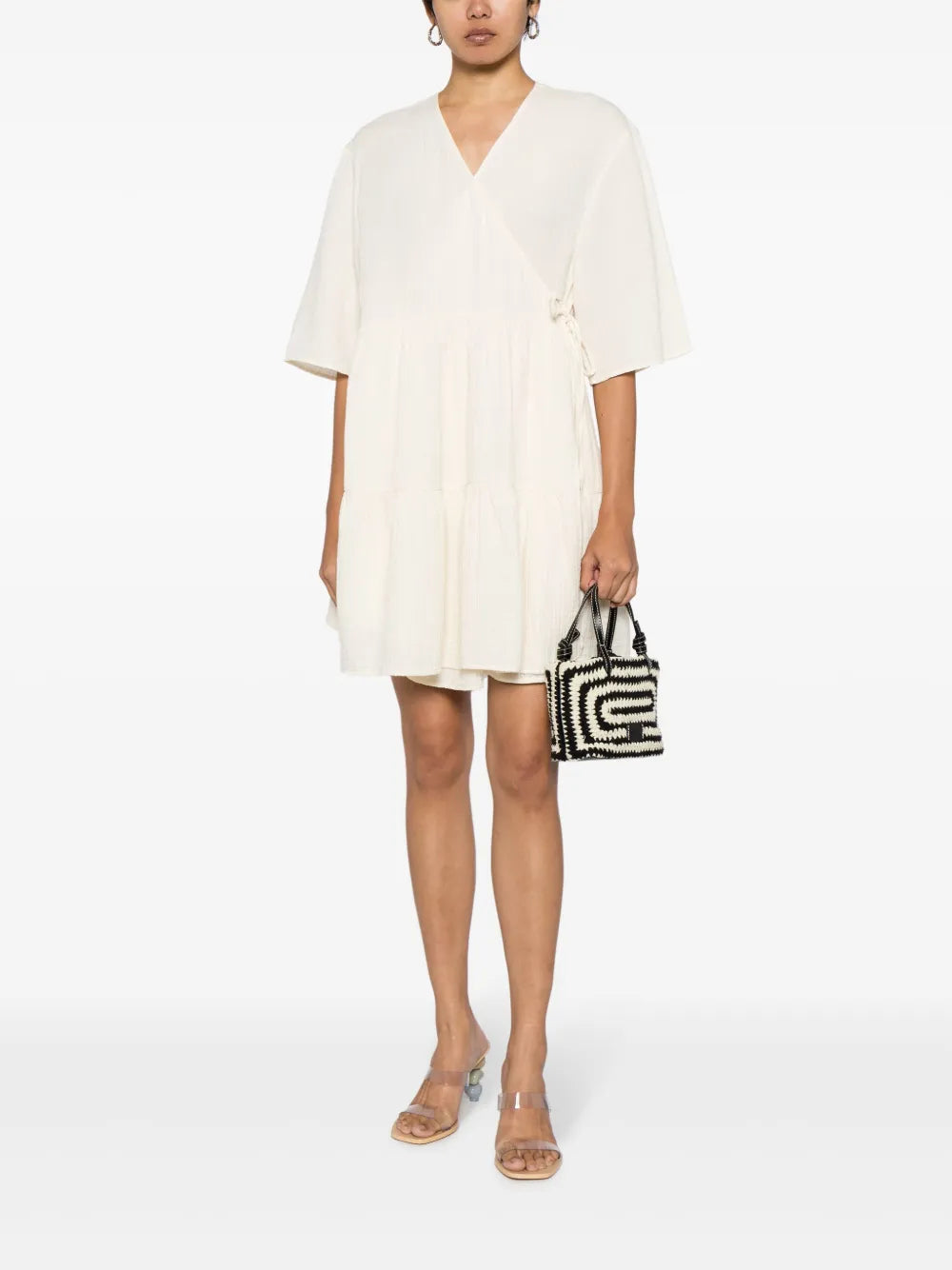 Magdalena Plissé Wraparound Minidress
