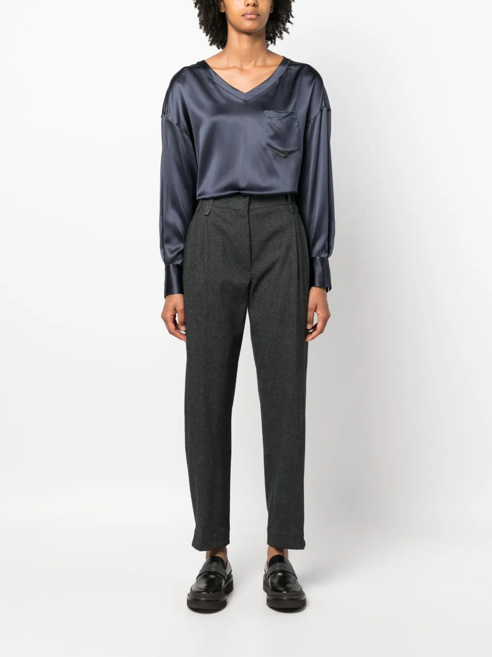 Monili-Embellished Tapered Trousers