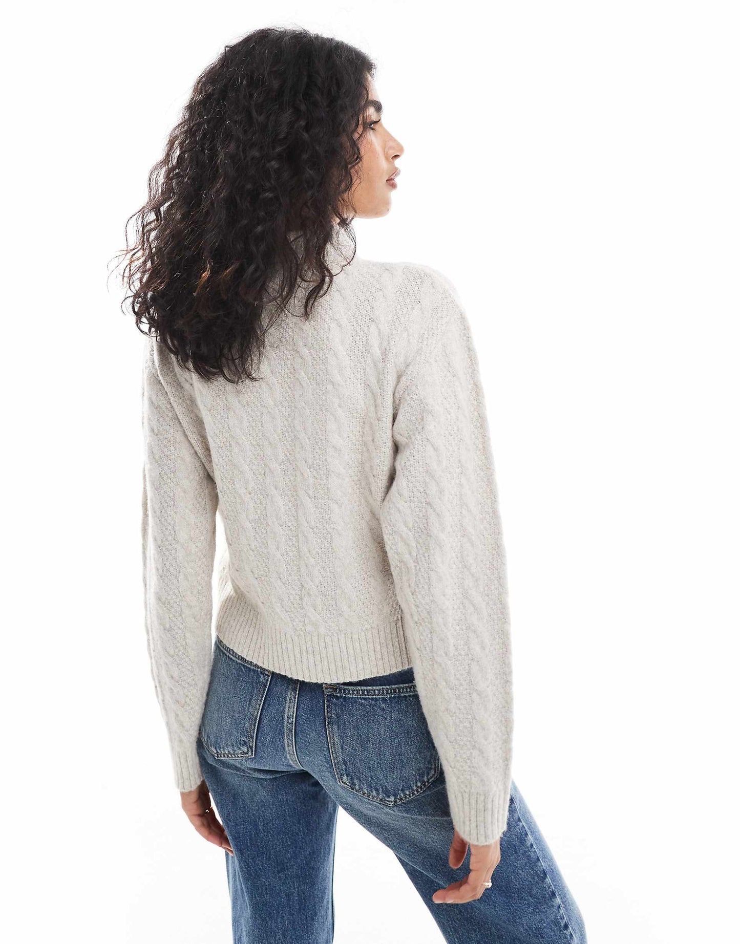 Cable Knit Zip Up Cardigan