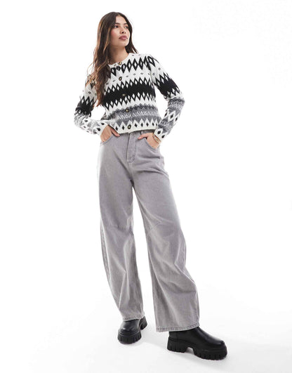 Fairisle Print Button Cardigan