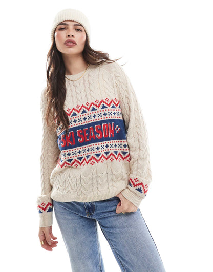 Ski Design Cable Knit Jumper