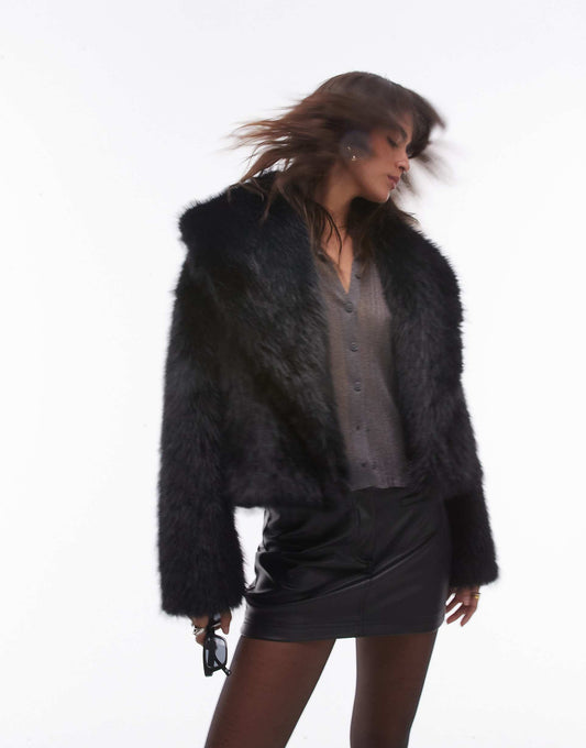 Faux Fur Cropped Coat