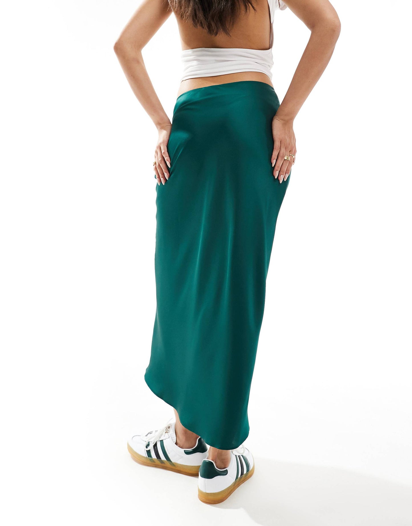 Satin Bias Midi Skirt