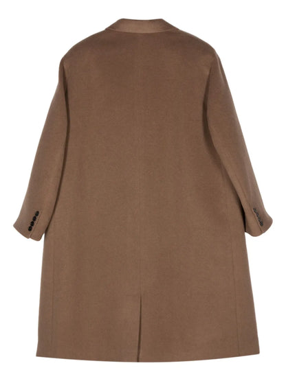 Single-Breasted Wool Long Coat