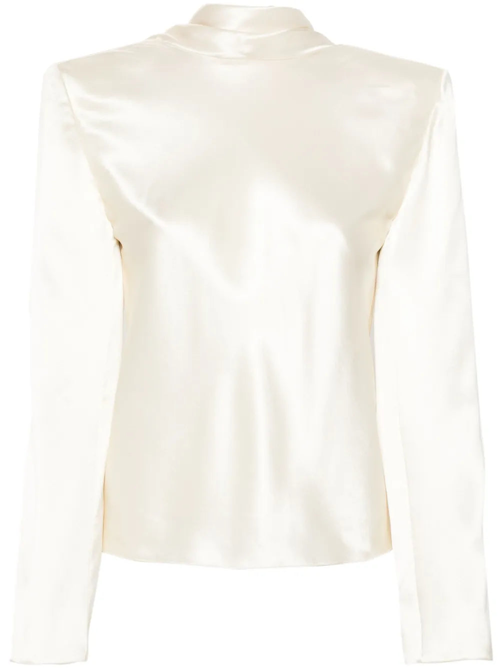 Cowl-Back Silk Blouse
